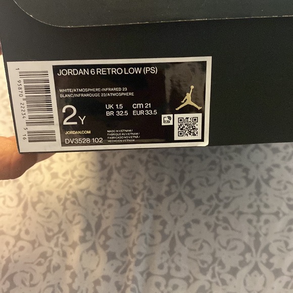 Jordan 6 retrol low (ps) - Picture 2 of 2